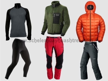 primera, segunda, tercera capa de montaña